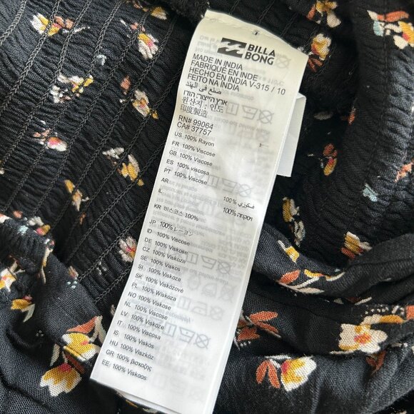 NWT Billabong Black Babylon Floral Jumpsuit - Picture 11 of 11